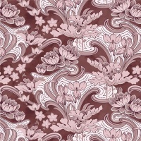 Ткань Vestale Eastasia Nymphea Burgundy