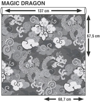 Ткань Galleria Arben Sylvie Magic Dragon Red