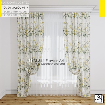 Ткань Elegancia Flower Art Wild meadow Charcoal