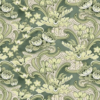 Ткань Vestale Eastasia Nymphea Hunter Green