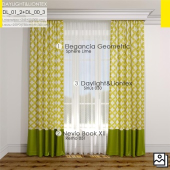 Ткань Elegancia Geometric Sphere Lime