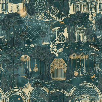 Ткань Vestale Fantasy Forest Green Lake